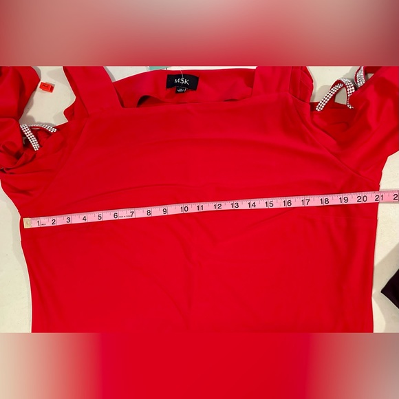 NWT MSK red cold shoulder rhinestone size extra large beautiful dress - Picture 9 of 9